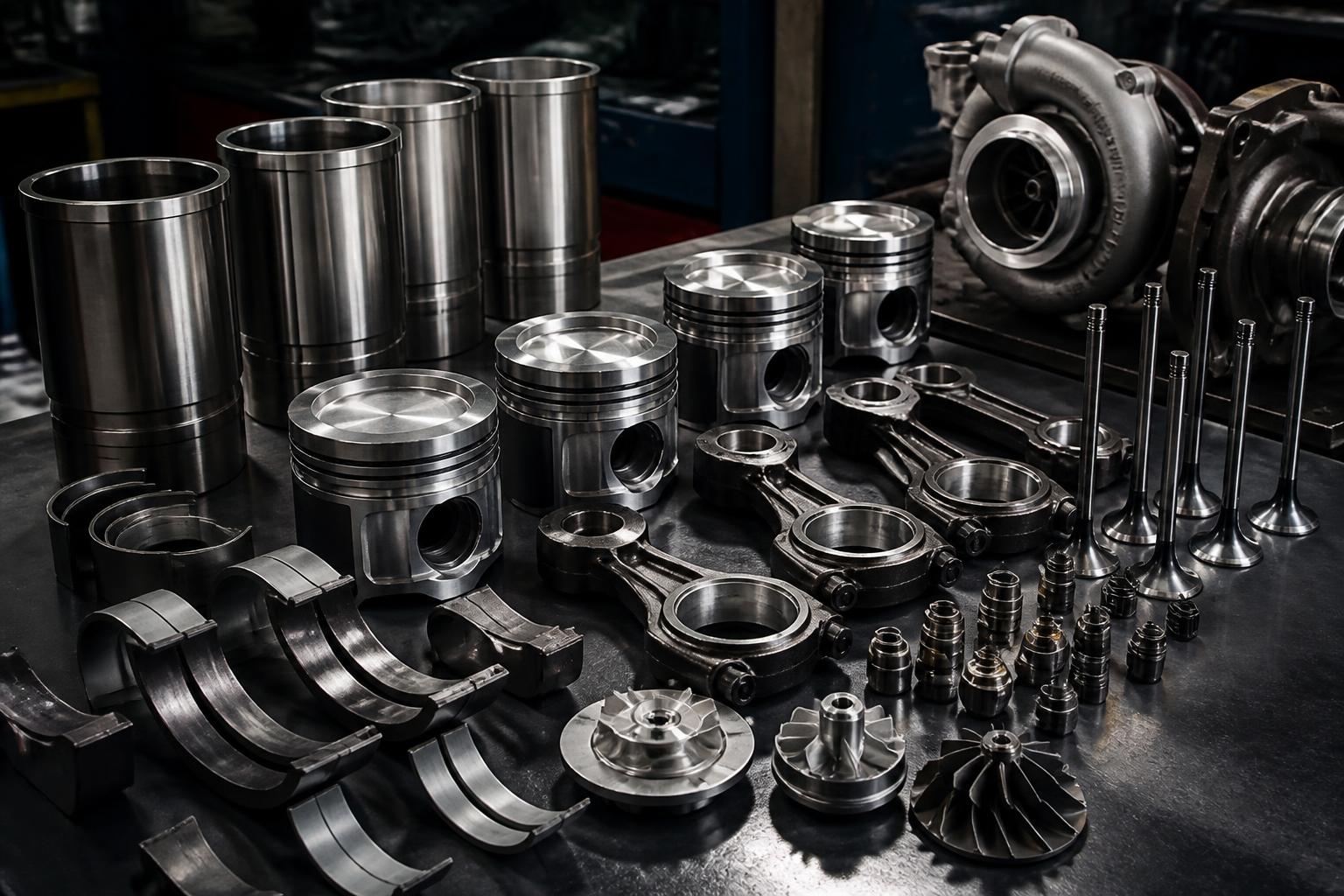 Marine diesel engine and engine components